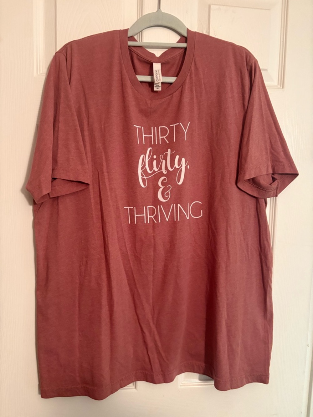 Bella Canvas Mauve Pink "Thirty Flirty & Thriving" Short Sleeve Tee